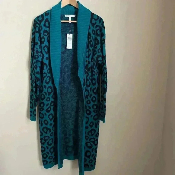 BCBGeneration Leopard-Print Long Cardigan - Picture 2 of 12